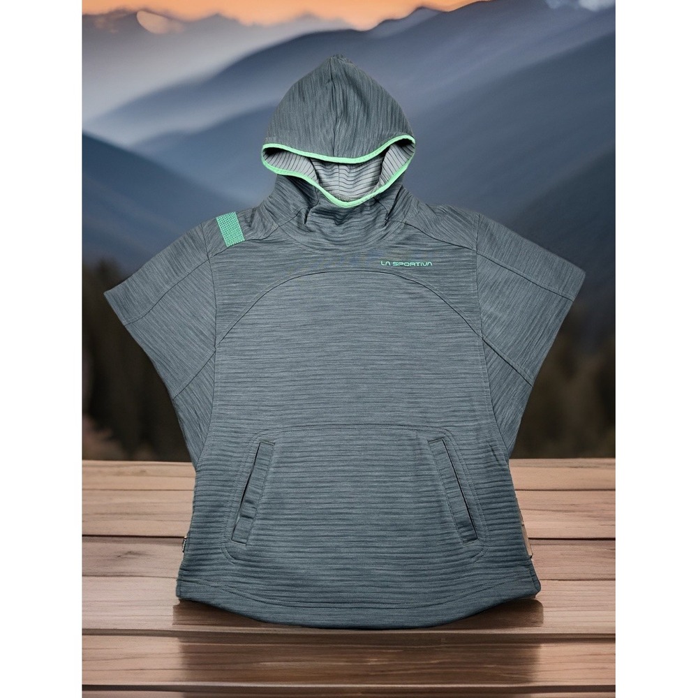 La Sportiva Punch It Poncho‎ Hoodie Women XS Climbing Gear Pockets Strech-EUC